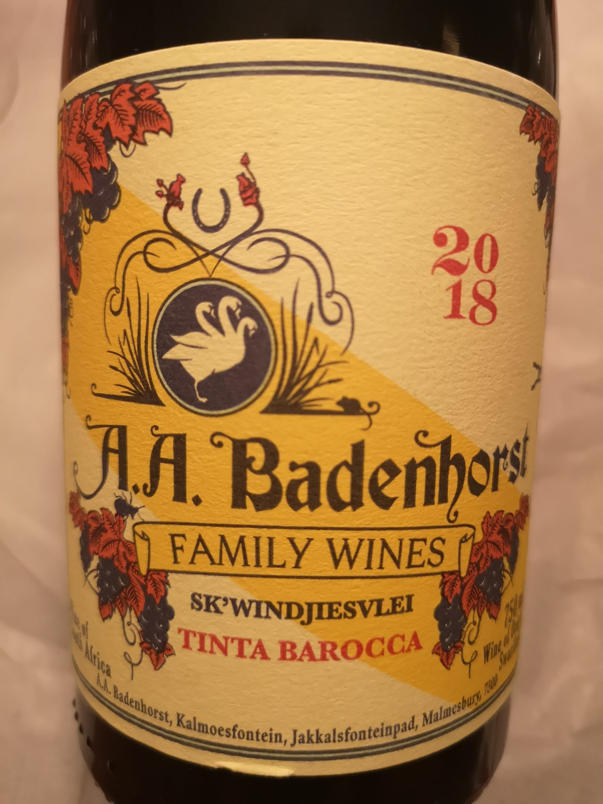 2018 Tinta Barocca Sk’Windjiesvlei | A.A. Badenhorst