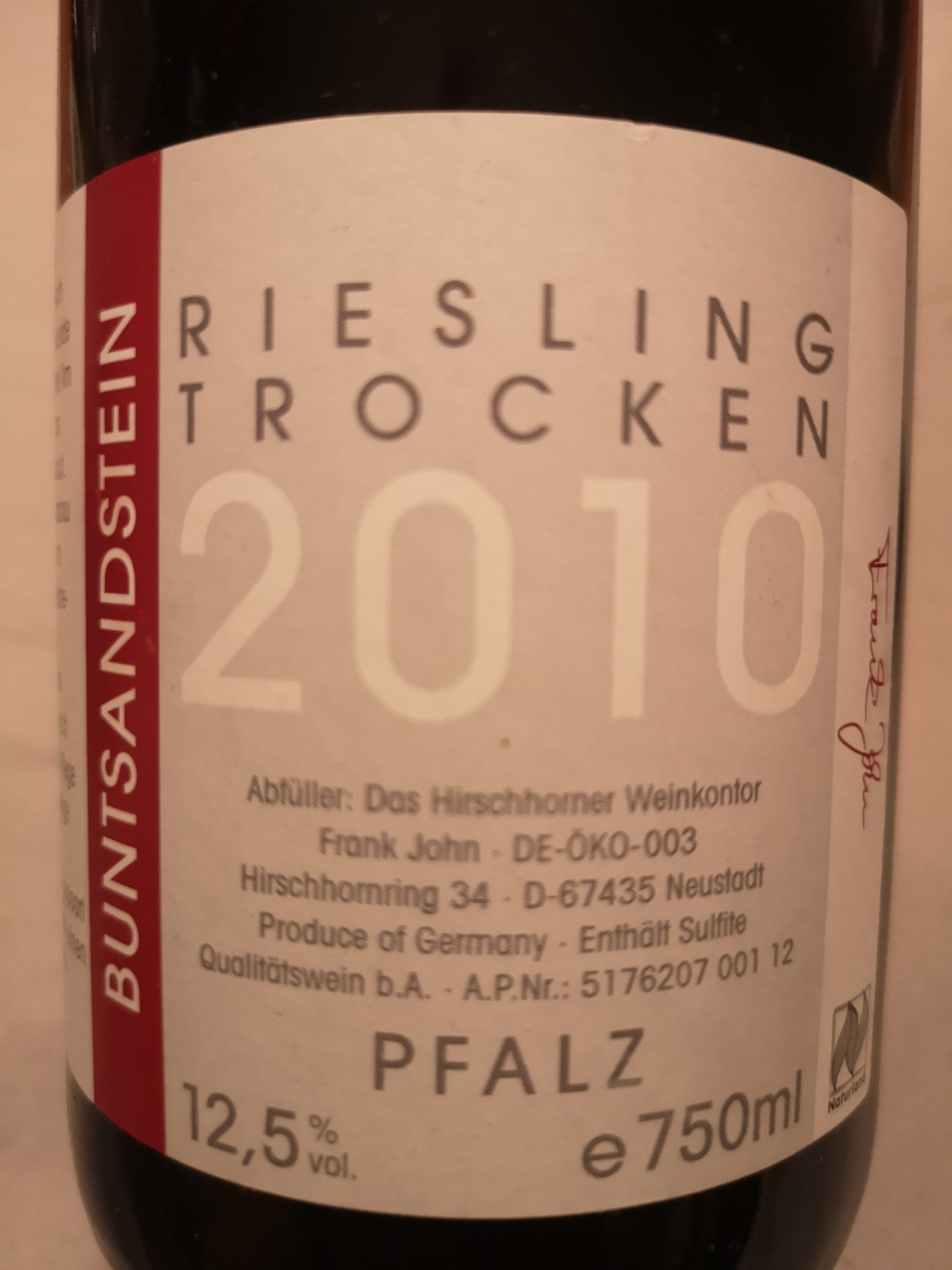 2010 Riesling Buntsandstein | Hirschhorner Hof
