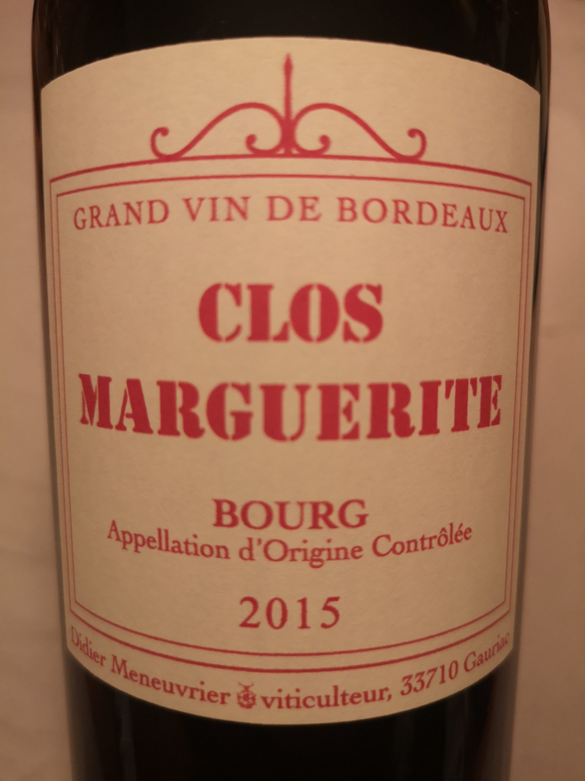 2015 Clos Marguerite | Meneuvrier